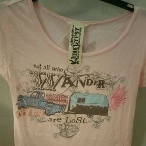 Pink short sleeve junk gypsy top